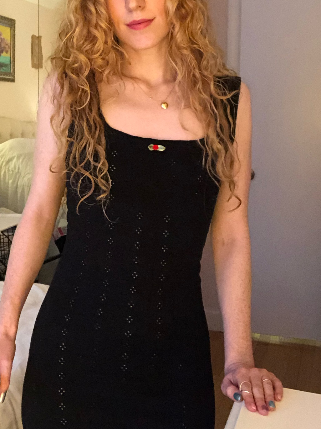 Rouje Black Eyelet Stretchy Dress, Xs, Fr36